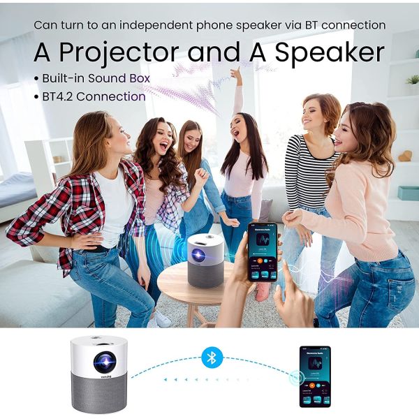 M1 Mini Full HD 1080P Android Projector Unique Cylindrical Projector with Carry Bag / Mini Tripod
