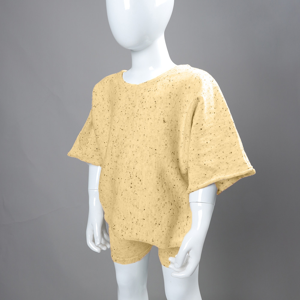Toddlers Custom Made Sweaters Relaxed Fit 100% Cotton Speckled 2 Piece Knitwear