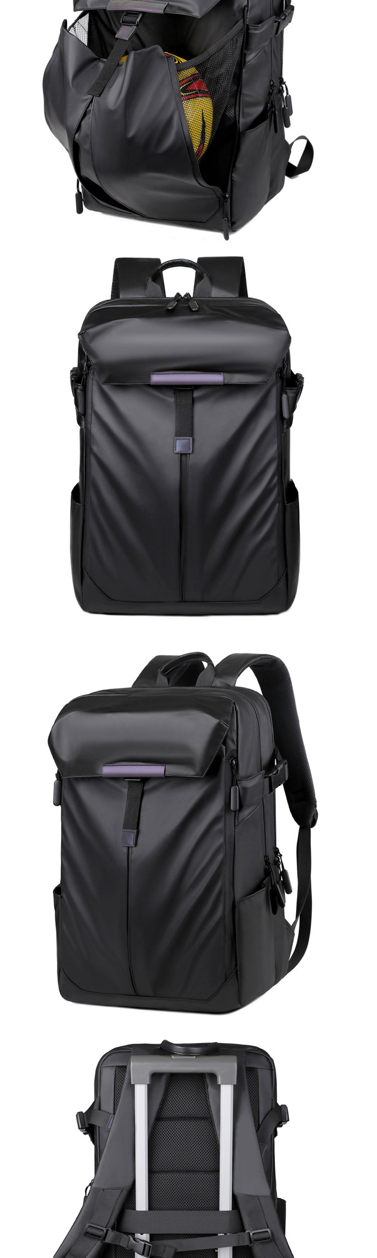 Custom Pattern Male Laptop Backpacks Waterproof Leather Computer Backpack