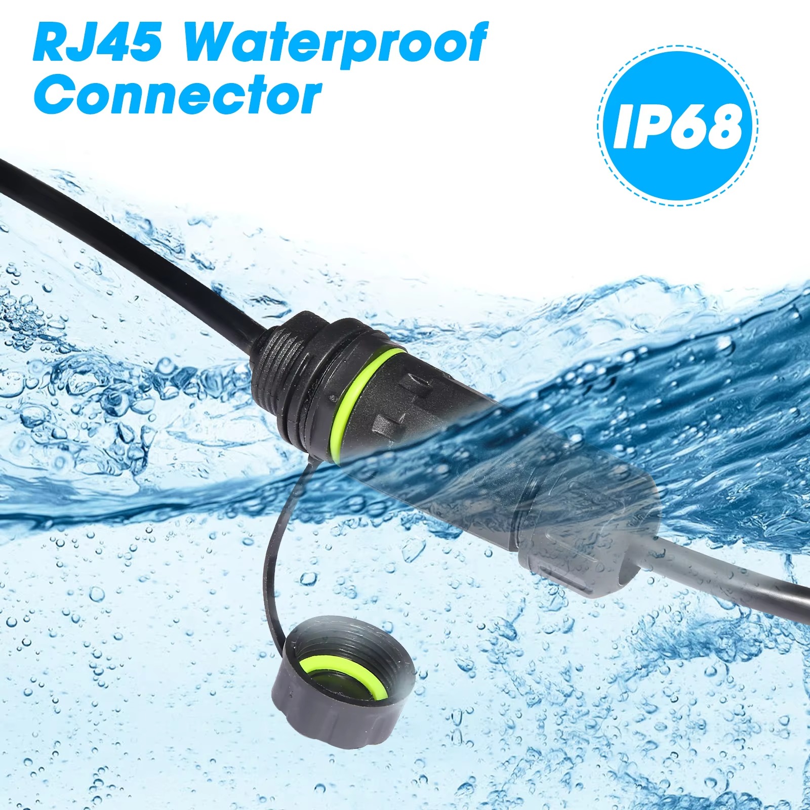 M20 Network RJ45 Waterproof Connector IP68 Zinc Alloy Panel Type Connector With Cable