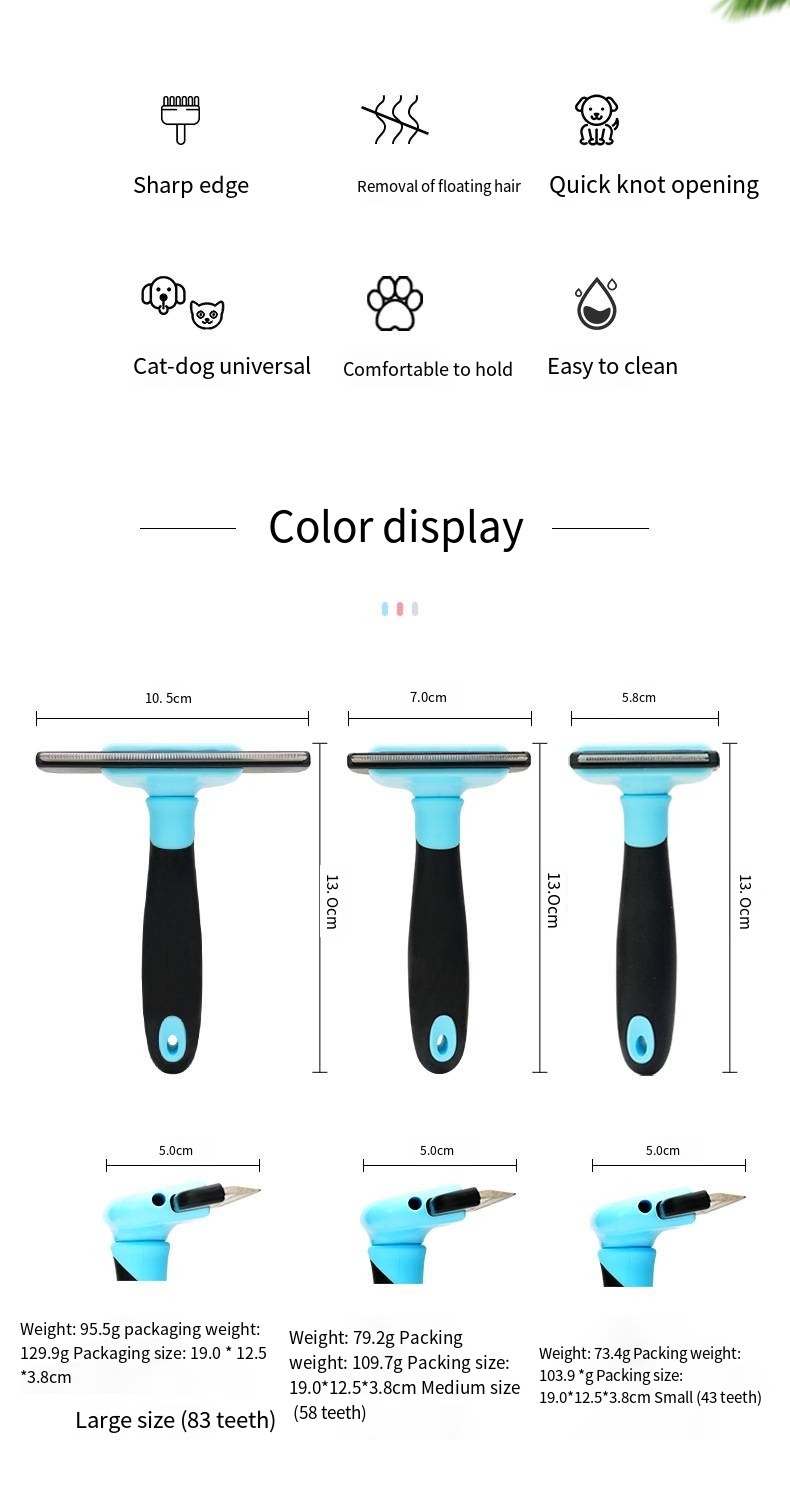 Pet Floating Hair Comb Dog Stainless Steel Fine-Tooth Brush Cat Detachable Portable Grooming Comb