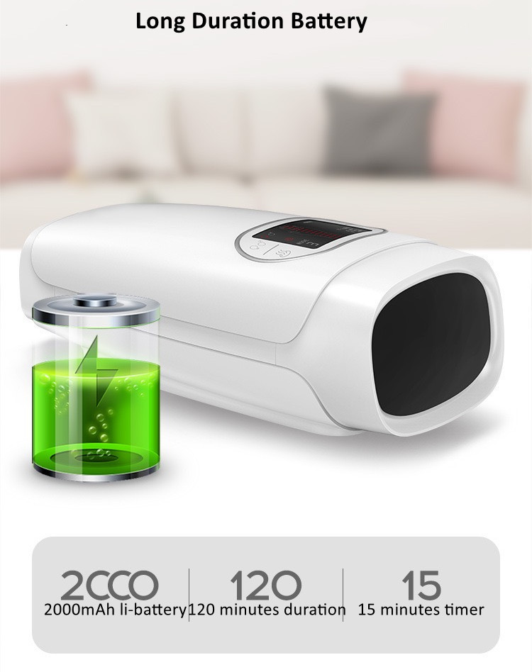 Vibrating Electric Cordless Hand Massager Air Pressure Hot Compress 5V 2A