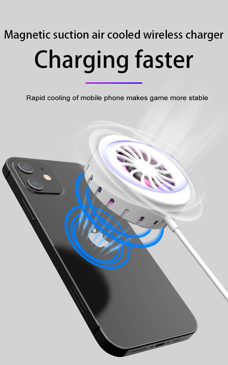 Magnetic Cooler Radiator Portable Wireless Chargers For Gaming Phone