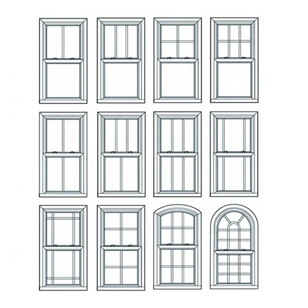 Vinyl Plastic Frame Glass UPVC Single Hung Window Customized With Crescent Lock