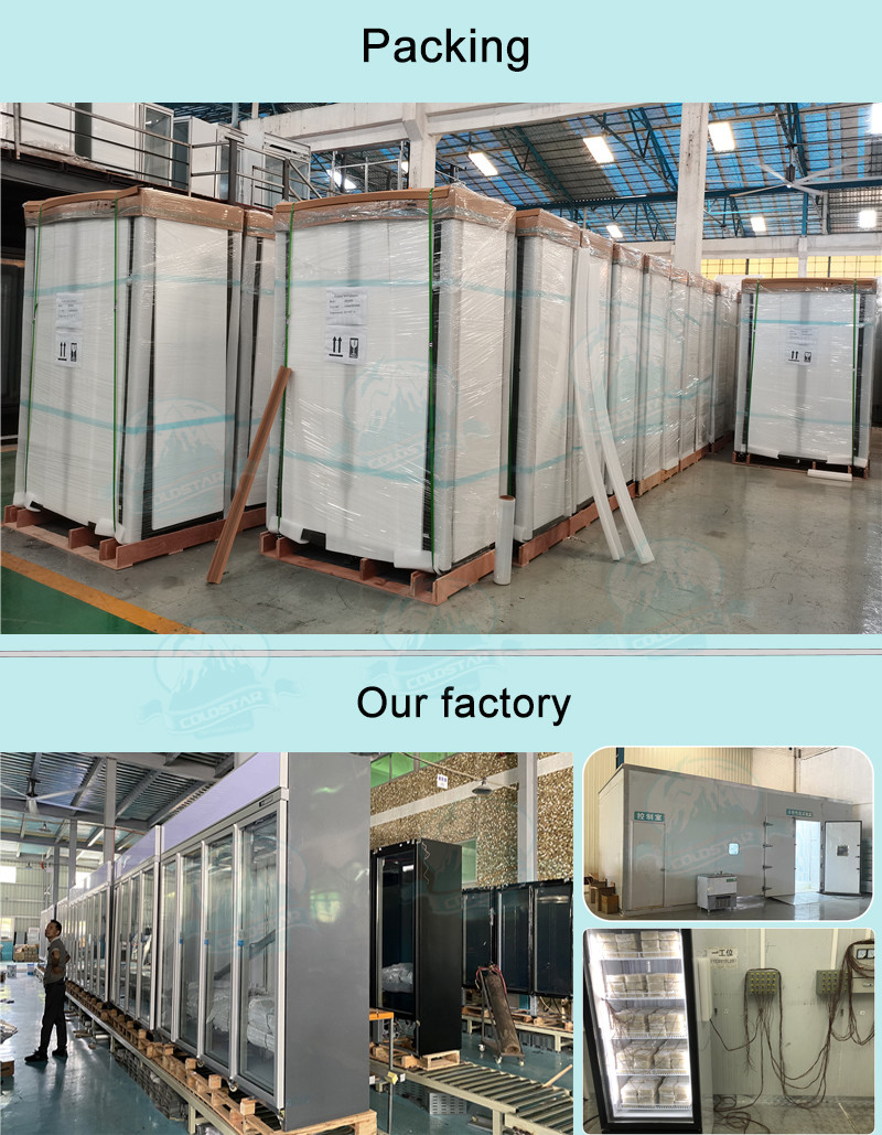 Supermarket Upright Commercial Chiller Cold Drink Display Refrigerator