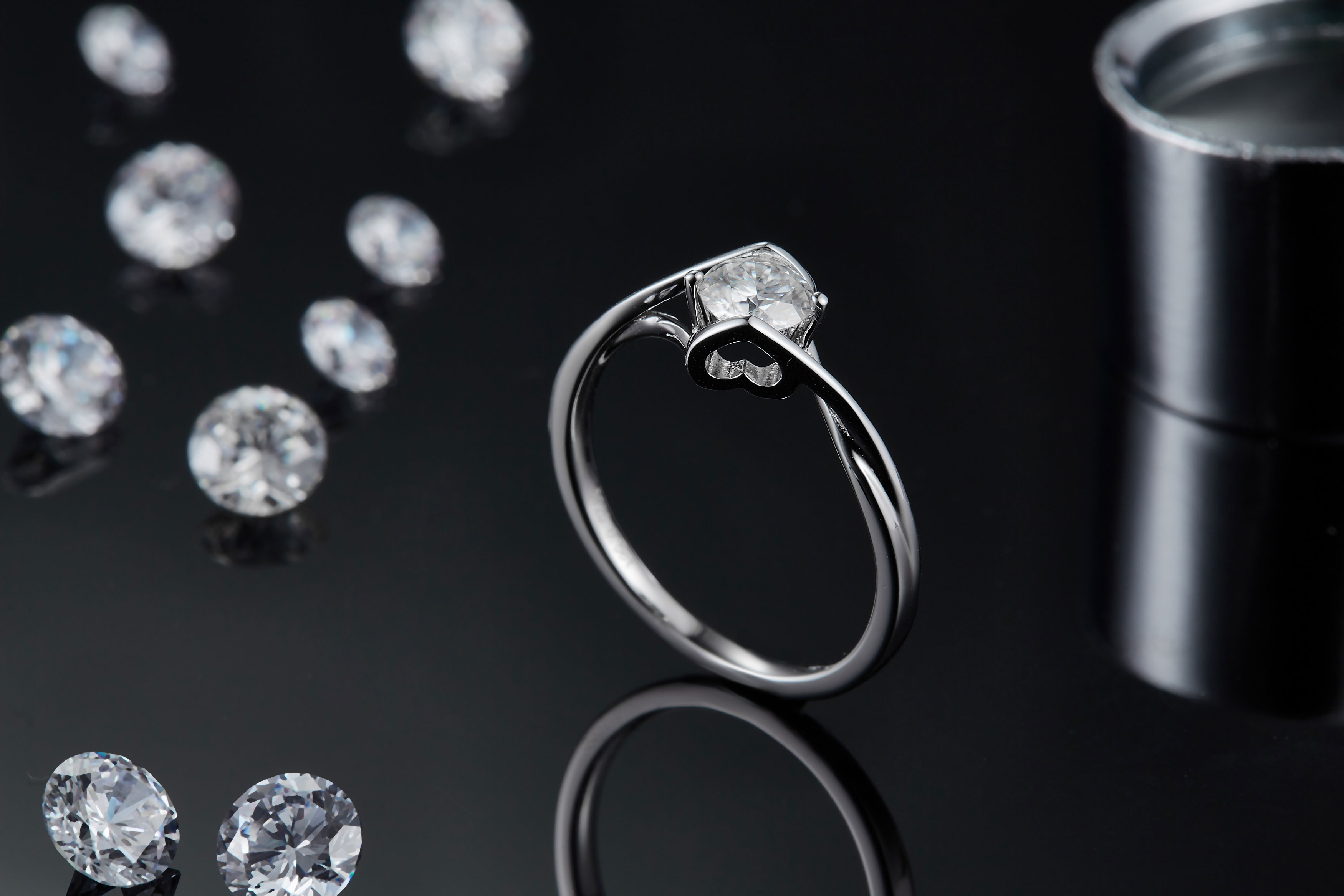 Women 3 Carat Natural Moissanite Ring Gemstone Wedding Promise Engagement