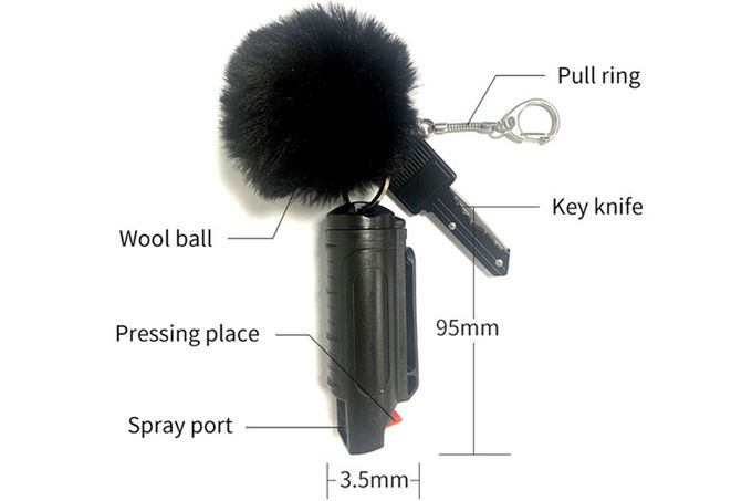 Colorful 20ml Pepper Spray Holder Keychain Women Security Protect