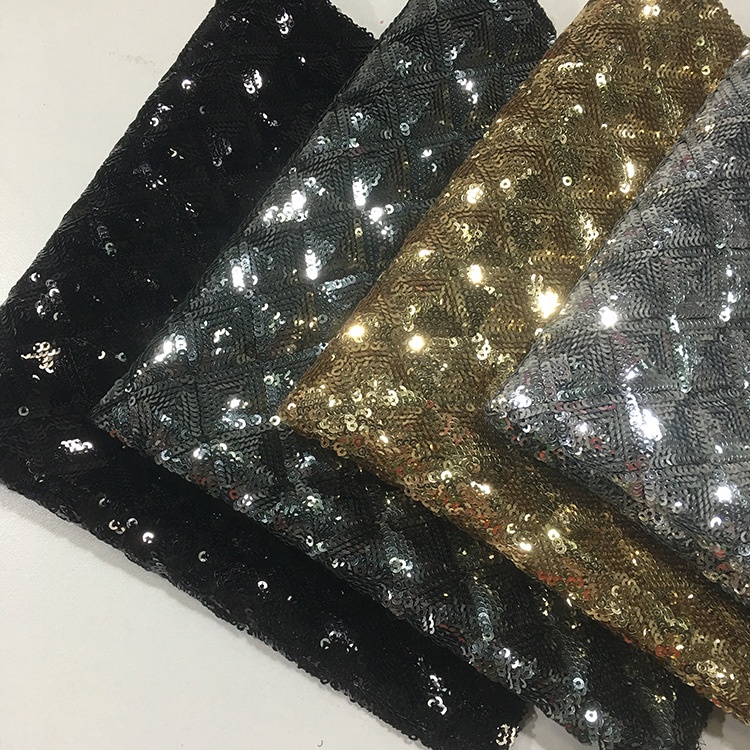 Heat Insulation Glitter Sequin Fabric 50"/52'' Width Tear Resistant Fluorescent