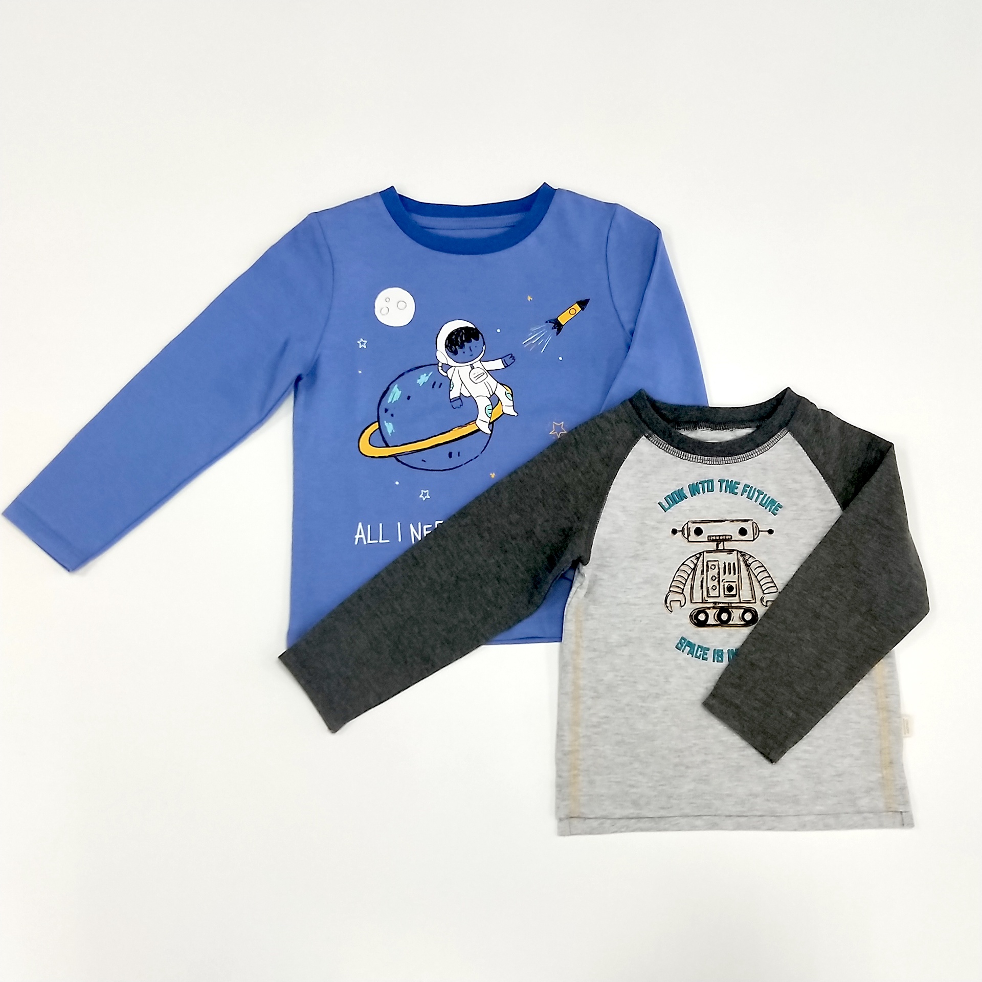160-210 Grams Cotton Fabric Weight Long Sleeve Boys T-Shirt for Custom Kids Clothing