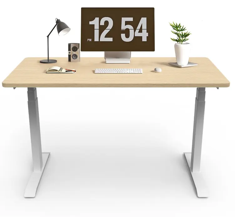 Sturdy Wooden Panel Desk Adjustable Height Office Furniture For Ergonomic Workstation