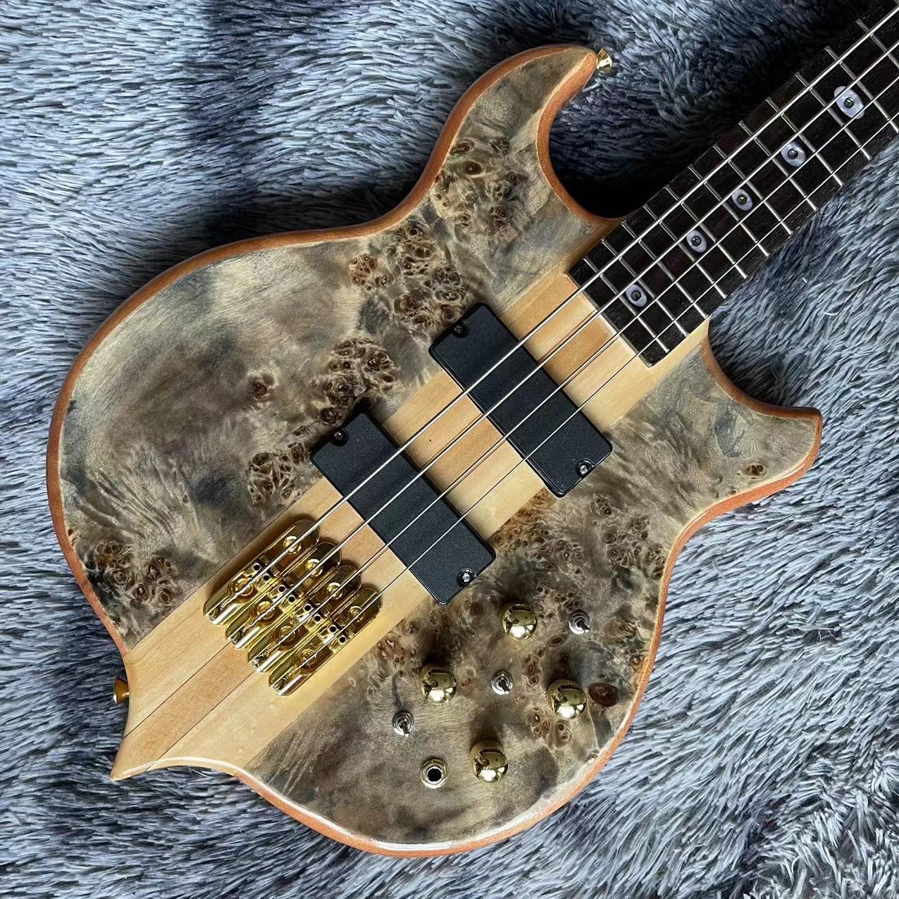 Custom Alem Grand Type 4, 5, 6 Strings Neck Through Body Electric Bass Ash Body