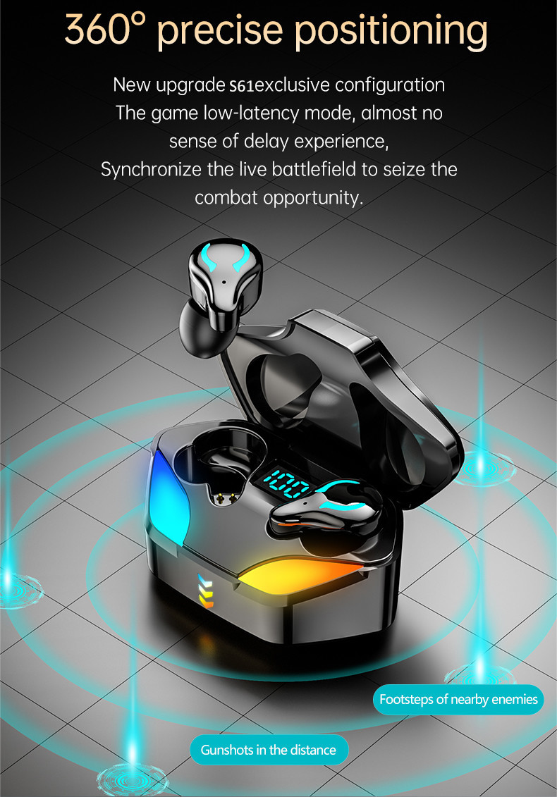 IPX7 300mAh Wireless Gaming Earphone Dual Mode CVC8.0 HiFi FCC