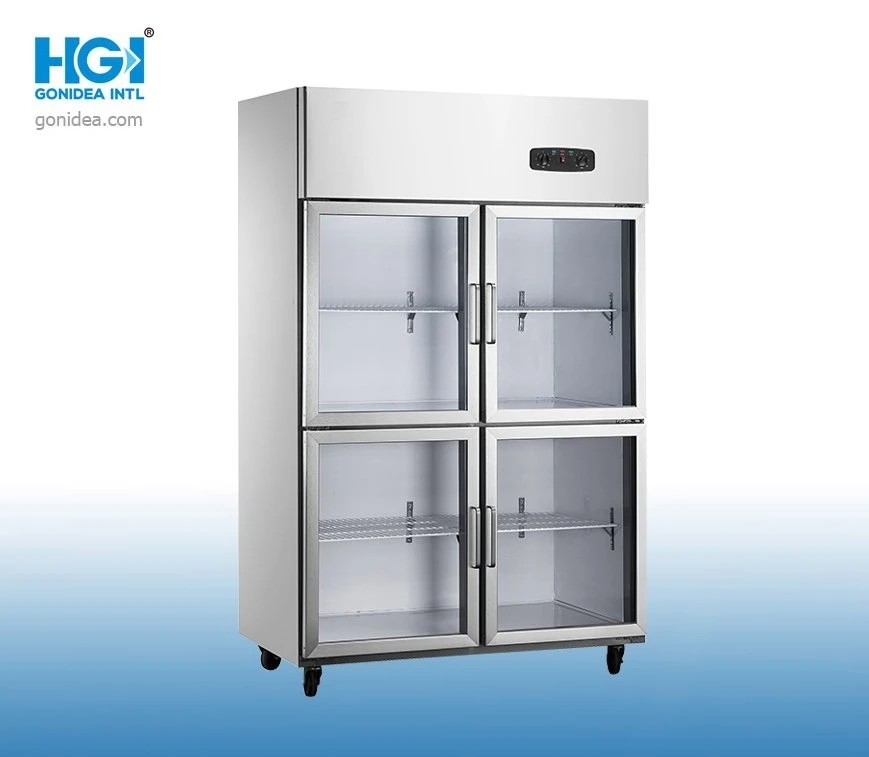 Low Noise Kitchen Storage Refrigerator With R600A Refrigerant And Glass Door