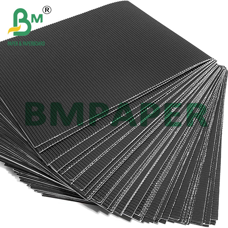120g + 120g 2-ply F Corrugated Cardboard Paper For Package Black Color