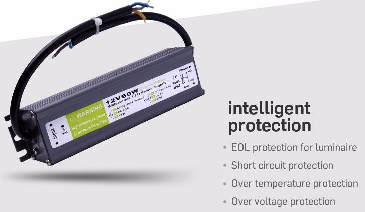 60w waterproof led driver 110-220v ac to dc power supply for outdoor / indoor led module light