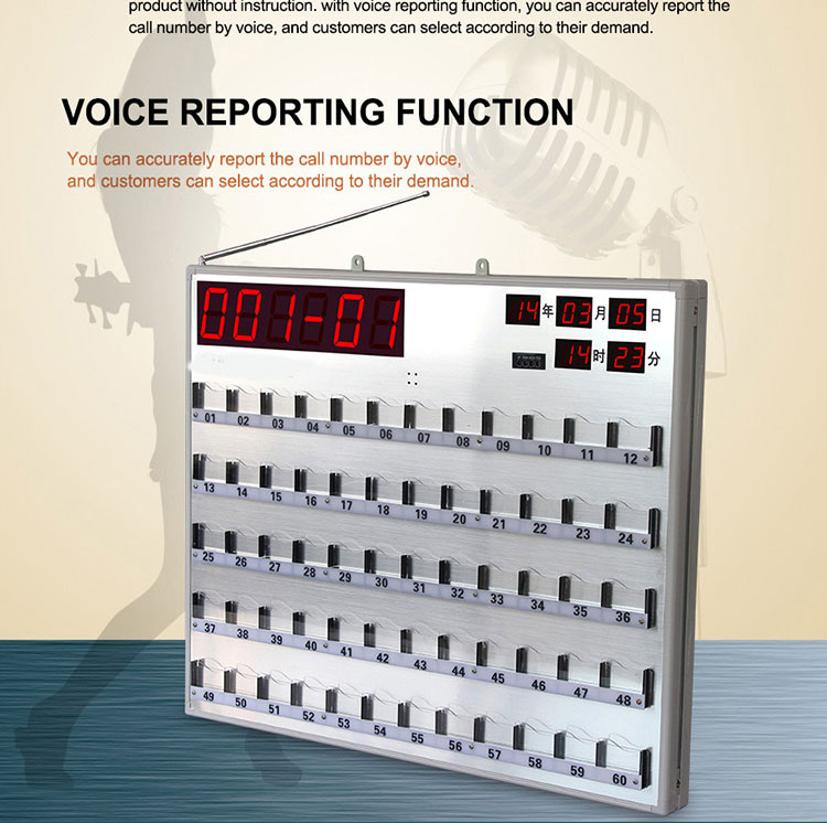 Ward nursing equipments 60 channels call number monitoring board with voice reporting function
