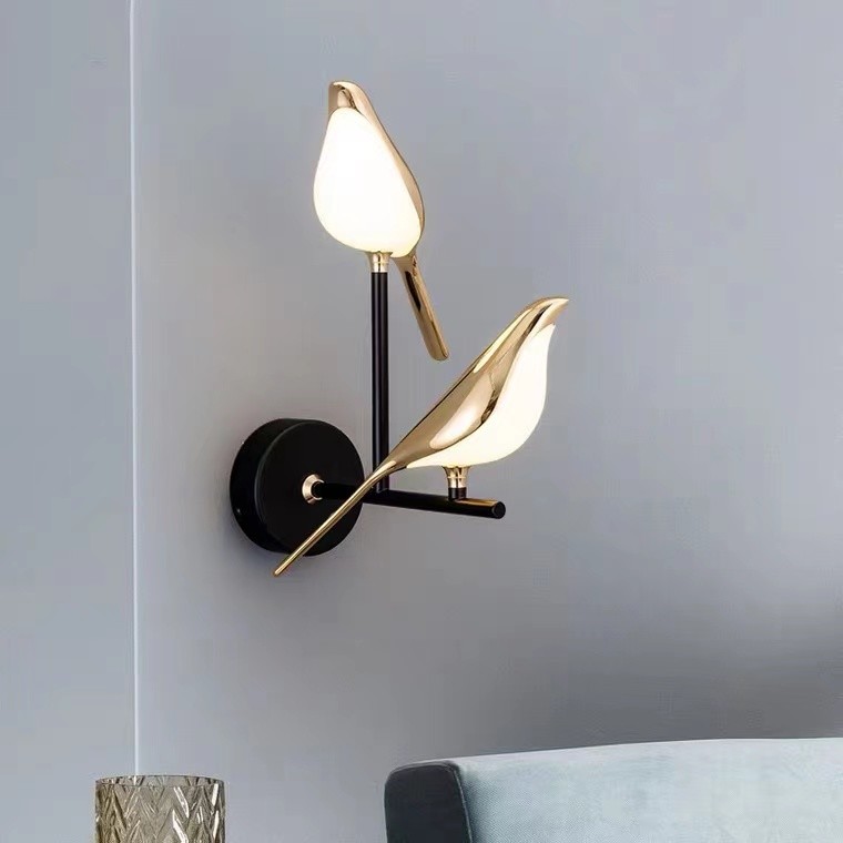Sea Shipping Gold Round Bird Mounted LED Chandelier