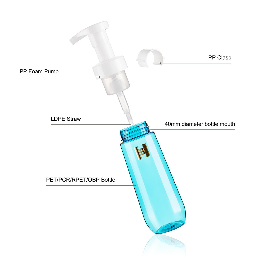 Personal Care Translucent PET Foaming Bottle 200ML 300ML Empty Foaming Hand Soap Bottles