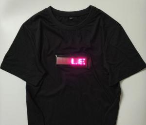 China wholesale Programmable rolling message Couple LED Flashing T-Shirt Night Club Wear power supply by 2pcs CR2032 batteries on sale