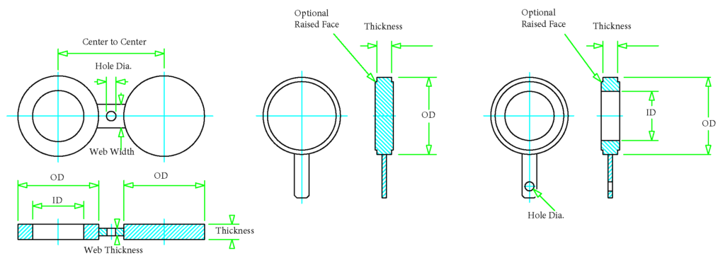 Duplex 2205 ASME B 16.48 Spectacle Blind Flange , 6 Inch Alloy Steel Flanges Class 1500