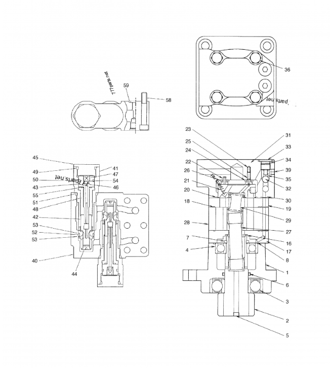 Excavator Attachments Doosan DX15 Swing Motor Assy 2401-9253 Hydraulic Motor