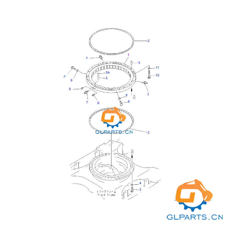 207-25-61200 Excavator Swing Ring For PC300 Attachment Forging Casting