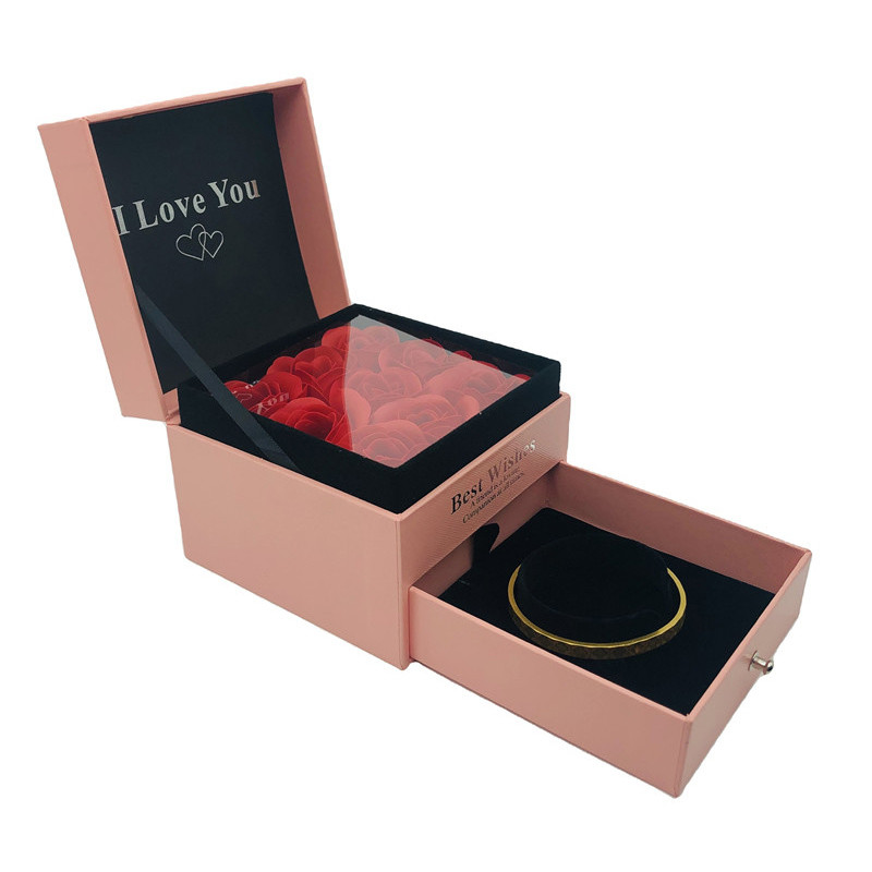 Drawer Cardboard Flower Boxes Offset Printing Luxury Flower Gift Box