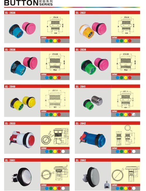 Arcade Cabinet Parts Luxury Push Button Push Button With Led Light Withe Switch Diamater 100mm Game Machine Parts