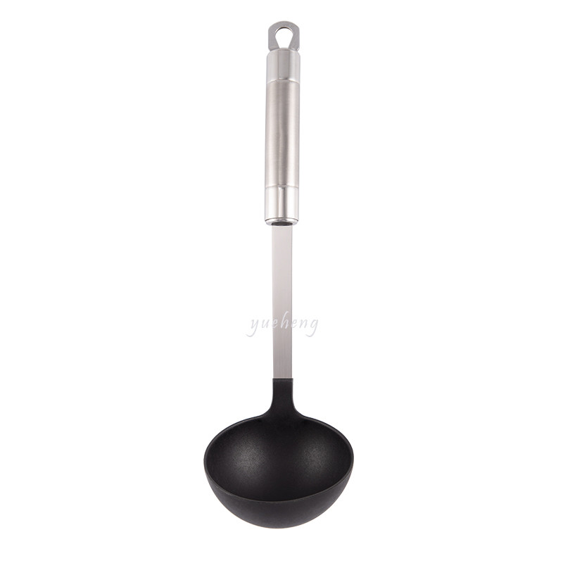 Kitchen tools utensils set with Nylon head Stainless steel handle fork ladle sollted turner Pasta Server