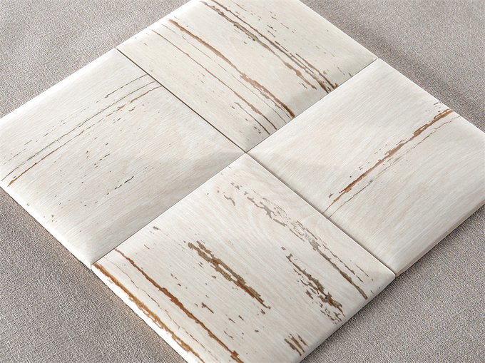 Beige 152x152mm Square Ceramic Indoor Bread Tiles For Kitchen And Living Room
