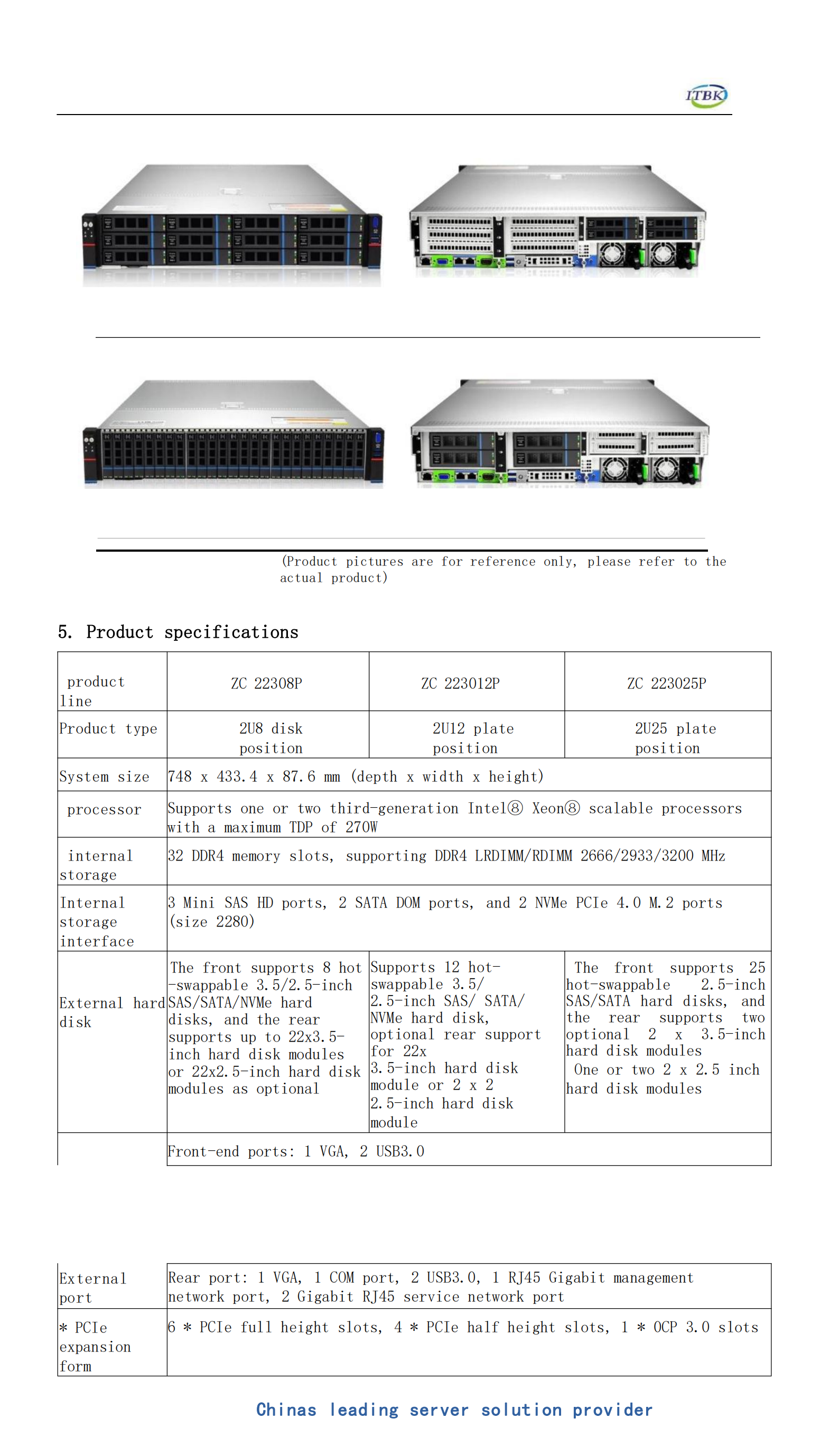 ZC2230 2U Rack Server for SMB Storage with Intel Xeon