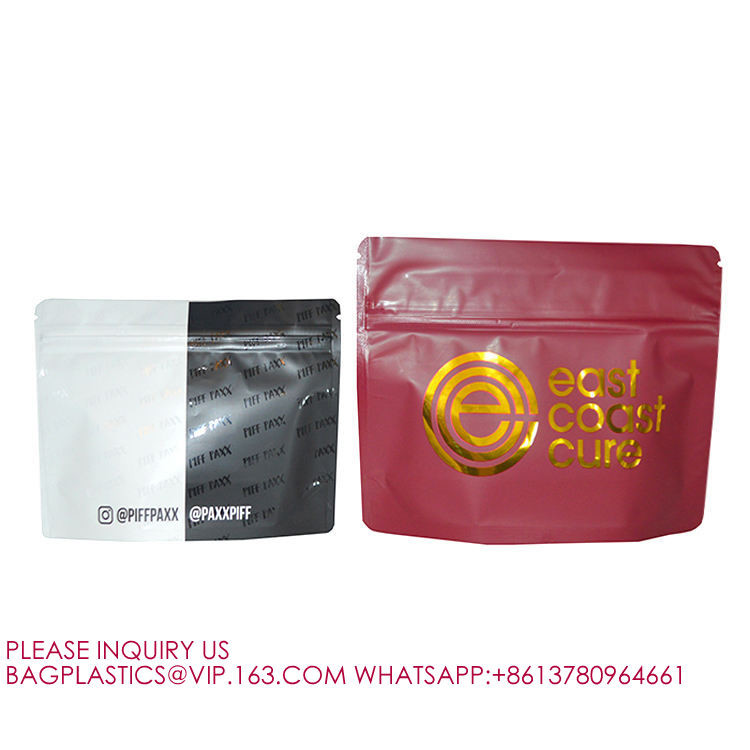 Mylar Bags Child Resistant Pouch Child Proof Packet PLA Matte Stand Up Zip Foil Flat Bag