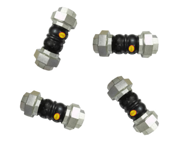 DN65 Malleable Iron Union threaded Rubber joint with ss304 Booster Ring
