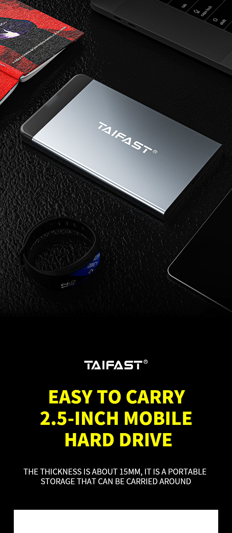 External Rosh Taifast 2.5 Inch SSD SATA Hard Disk Box Usb 3.0 Mobile For PC Laptop 150g