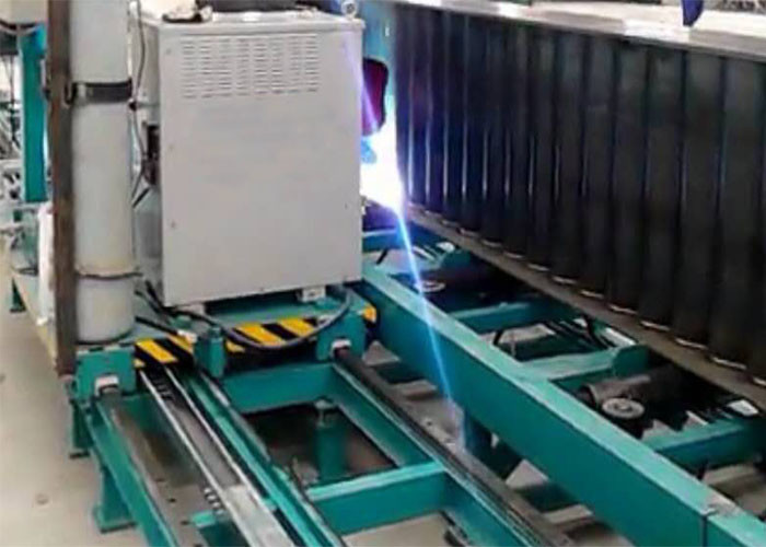 H Beam Automatic Welding Machine Corrugated Web Flange Steel Sheet Production