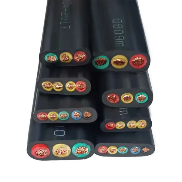 Flat Waterproof Submersible Pump Rubber Sheathed Cable