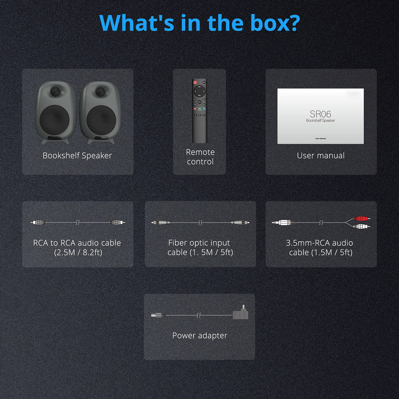 Black Bluetooth Bookshelf Speakers Romote Control CE FCC Certification