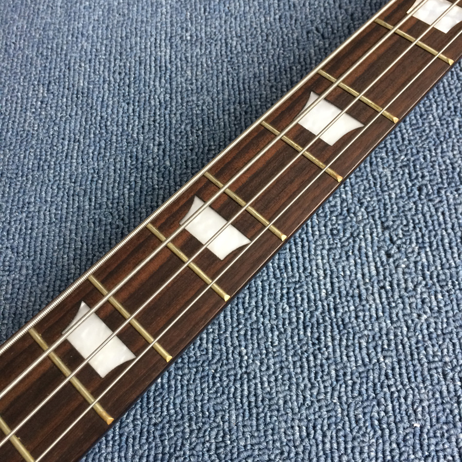 New style high quality custom 4 string bass guitar, Rosewood fingerboard, black body