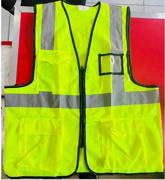 110 Gram 80 Gram Green Hi Vis Vest Custom Construction Vest Zipper Type