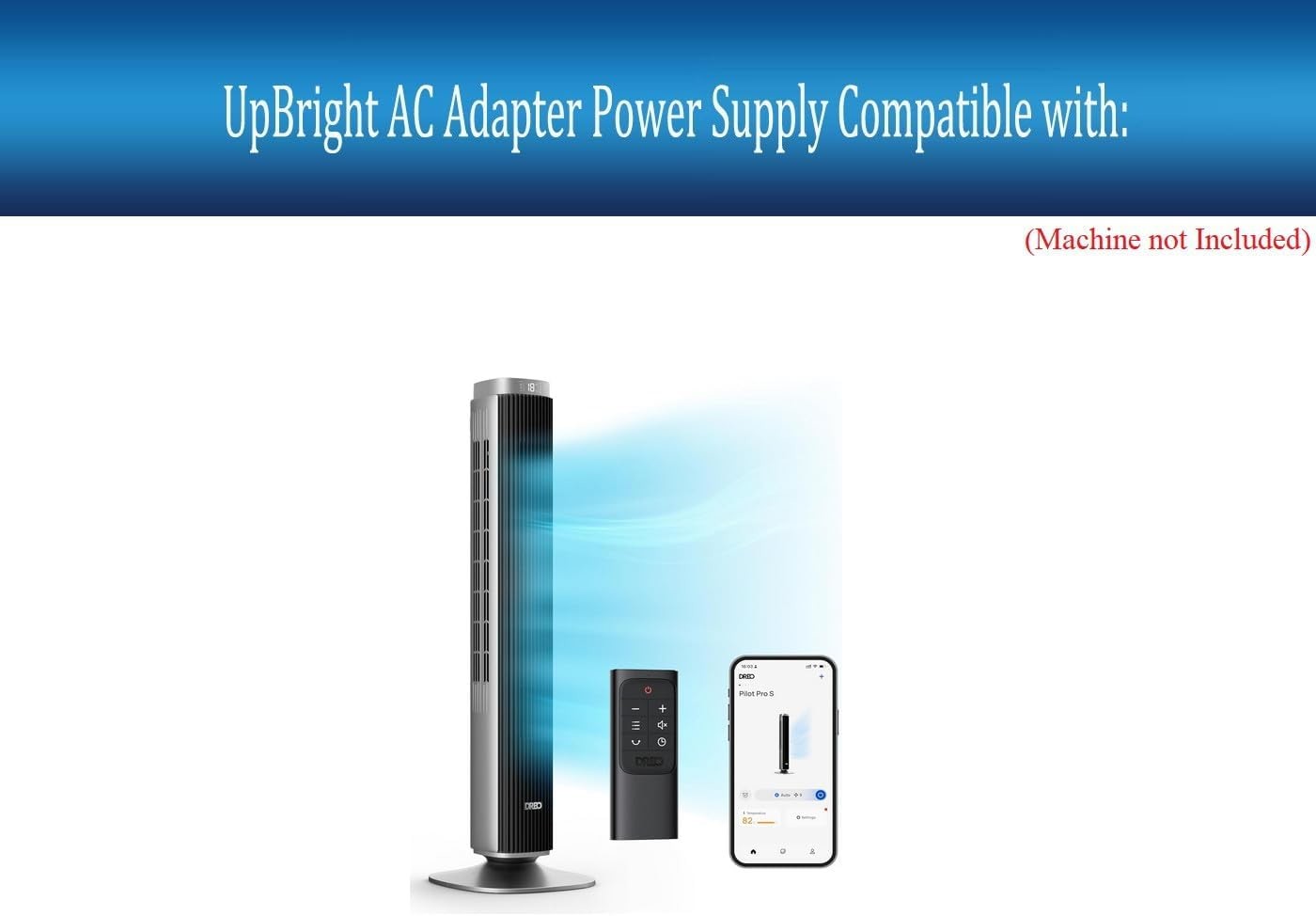 24V 1A Ac Power Adapter for Dreo Pilot Pro 24VDC 1000mA 24W Power Supply Cord Charger