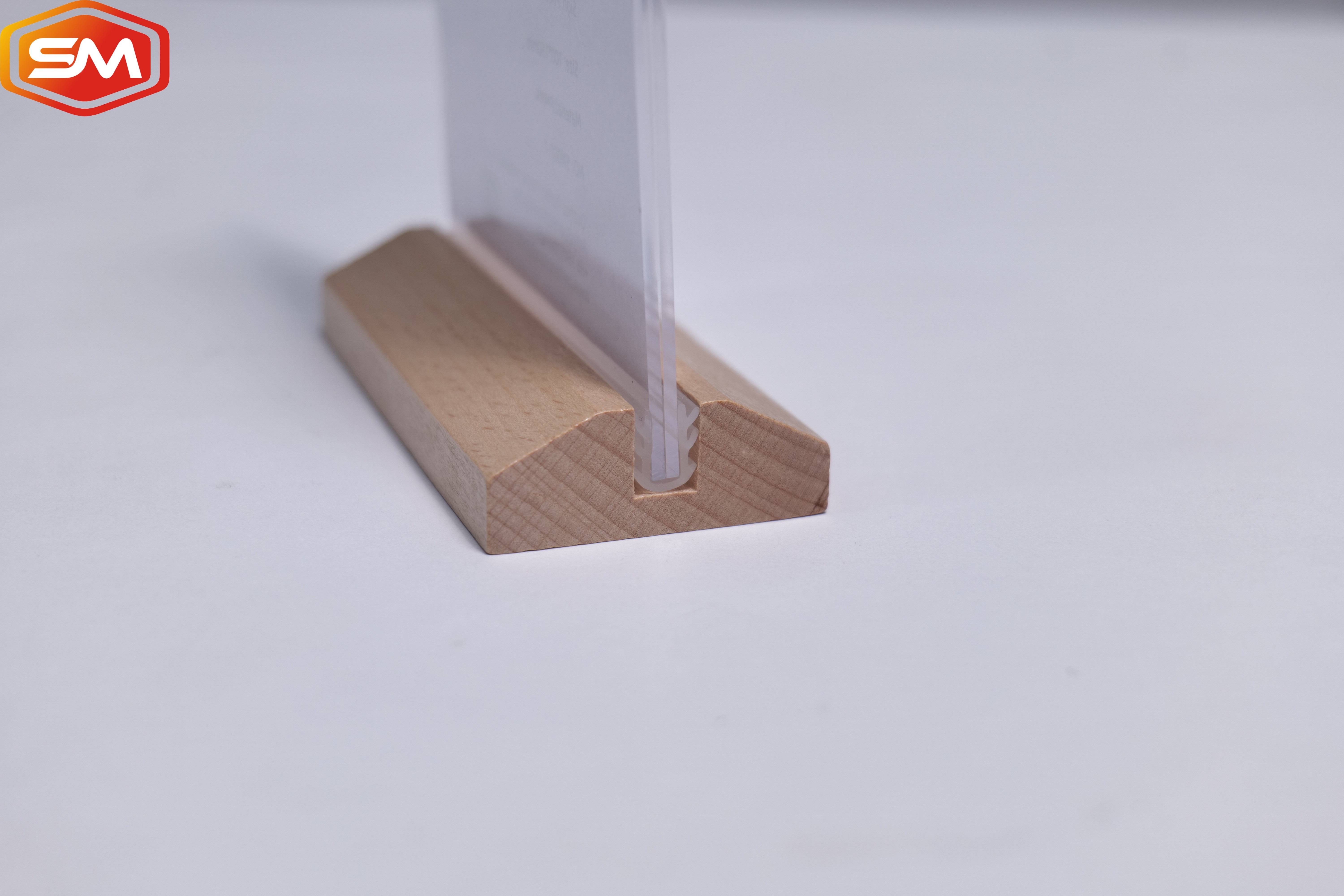 Acrylic Table Top Sign Holder Frame Menu Holder With Wooden Base