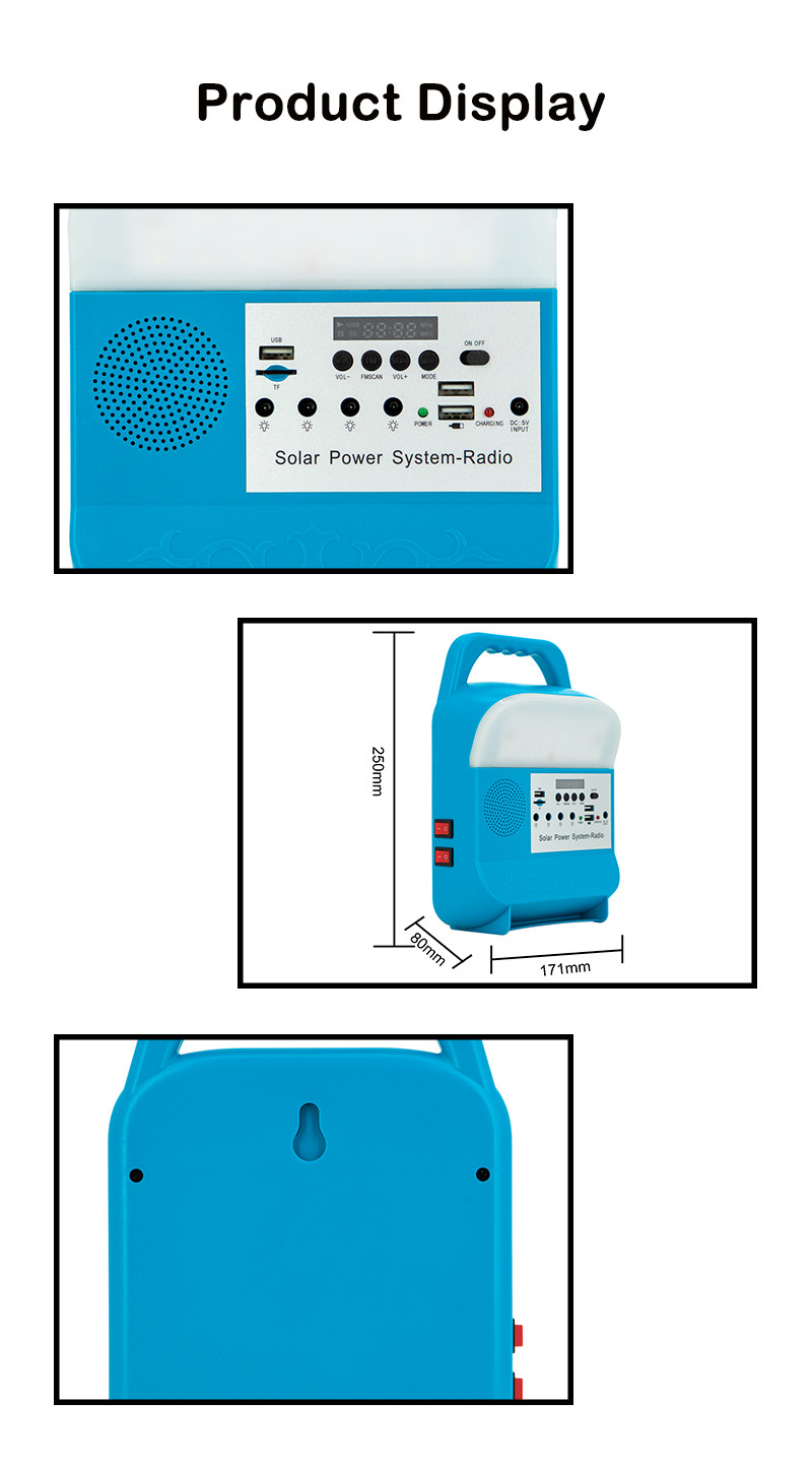 Emergency Solar Home Lighting System Rechargeable Portable Camping Bulbs With Battery