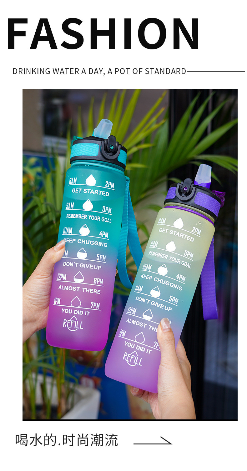 Fashionable Gradient Color Frosted Plastic Sports Water Bottle 750ml Cycling Water Bottles Custom Keep Yourself Hydrated Lightweight Durable
