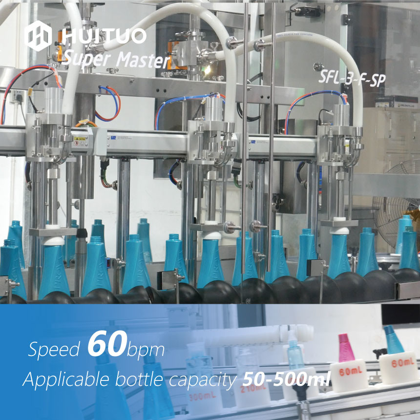 Follow Up Filling Machine 60bpm For Different Cosmetics Bottles