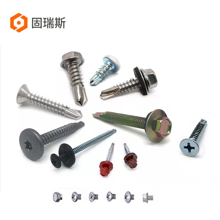 Stainless Steel 410 Hex Head Building Roofing Tek Screws Self Drilling Screws With Bonded EPDM Rubber Washers