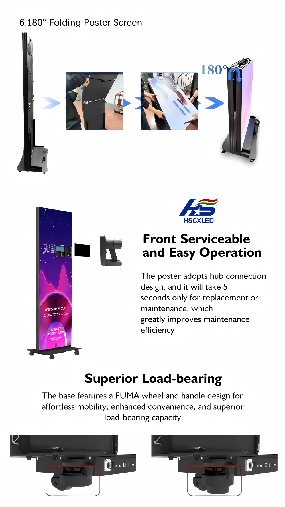 P2 Foldable LED poster screen LED Poster Display