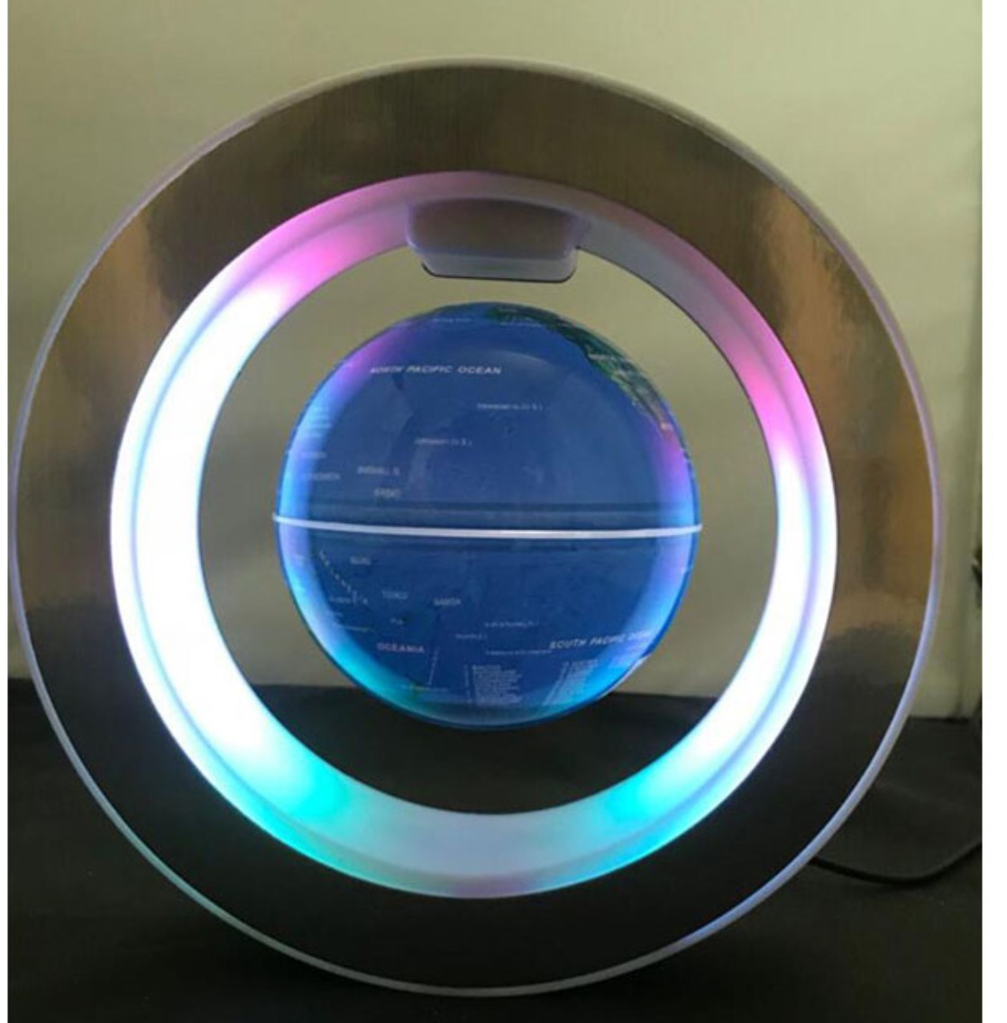 Novelty Round LED World Map Floating Globe Magnetic Levitation Light Antigravity 4inch lamp