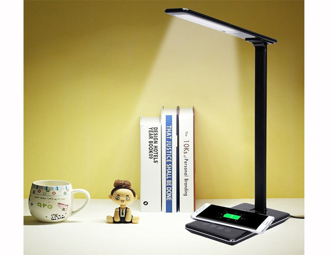 Foldable Wireless Qi Charging Desk Lamp , Office Home Reading Touch Dimmer Lamps