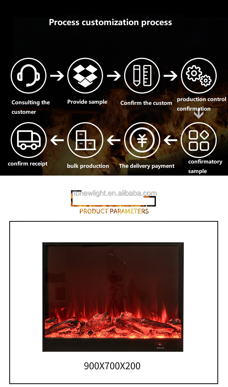 Indoor Villa Heating Fireplace with High Satisfaction Custom Four-Color Remote Control