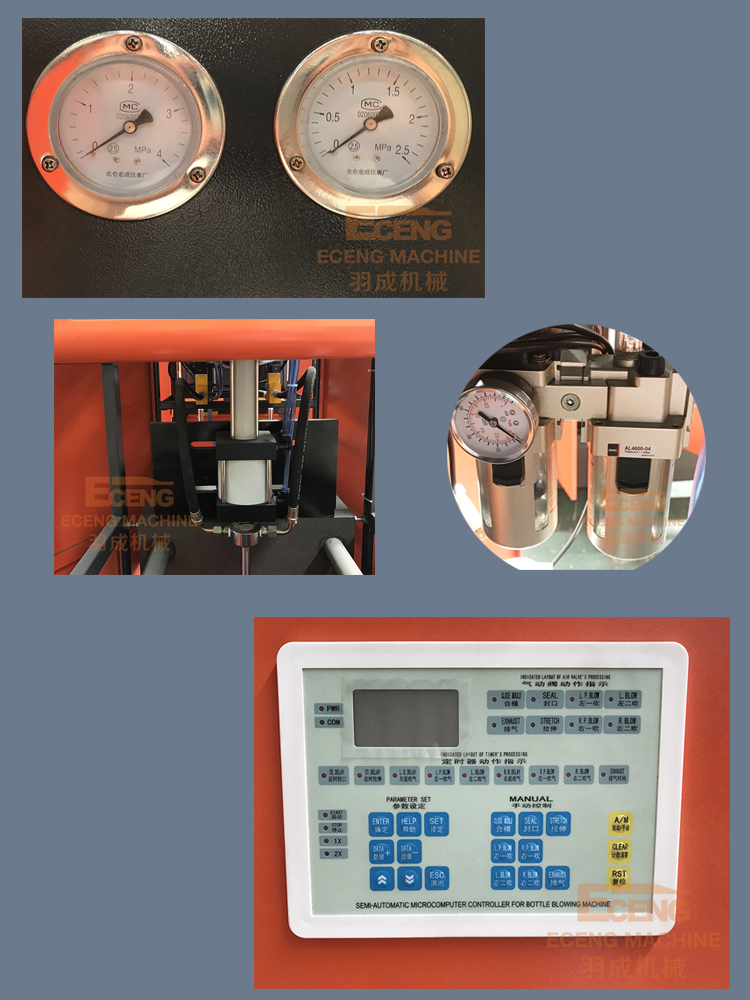 1 Cavity Semi Auto Bottle Blowing Machine 5000ml PET Preform Blowing